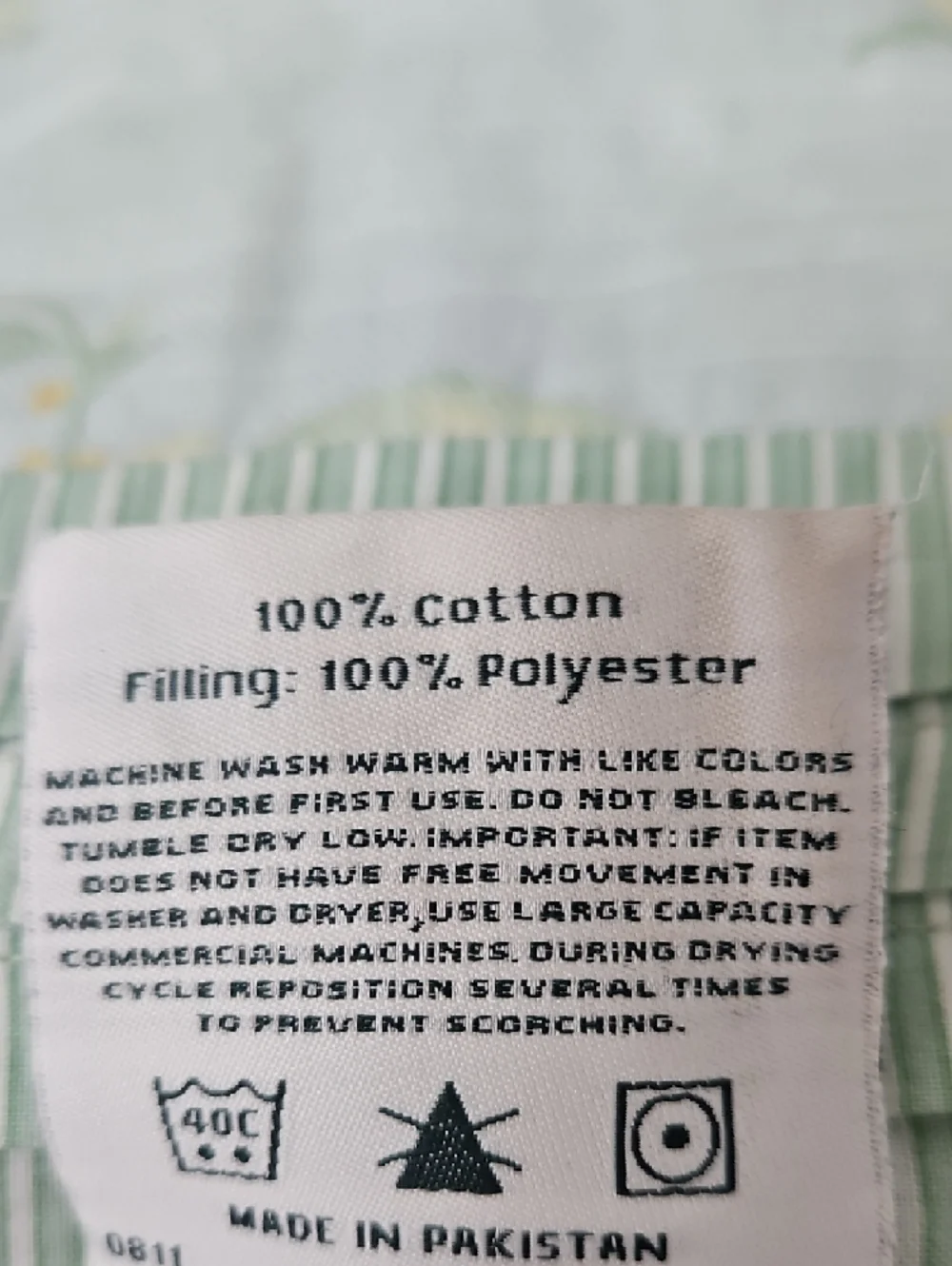 Laura Ashley Lifestyle Pale Blue Yellow Rose Green Stipes Cotton Comforter Shams